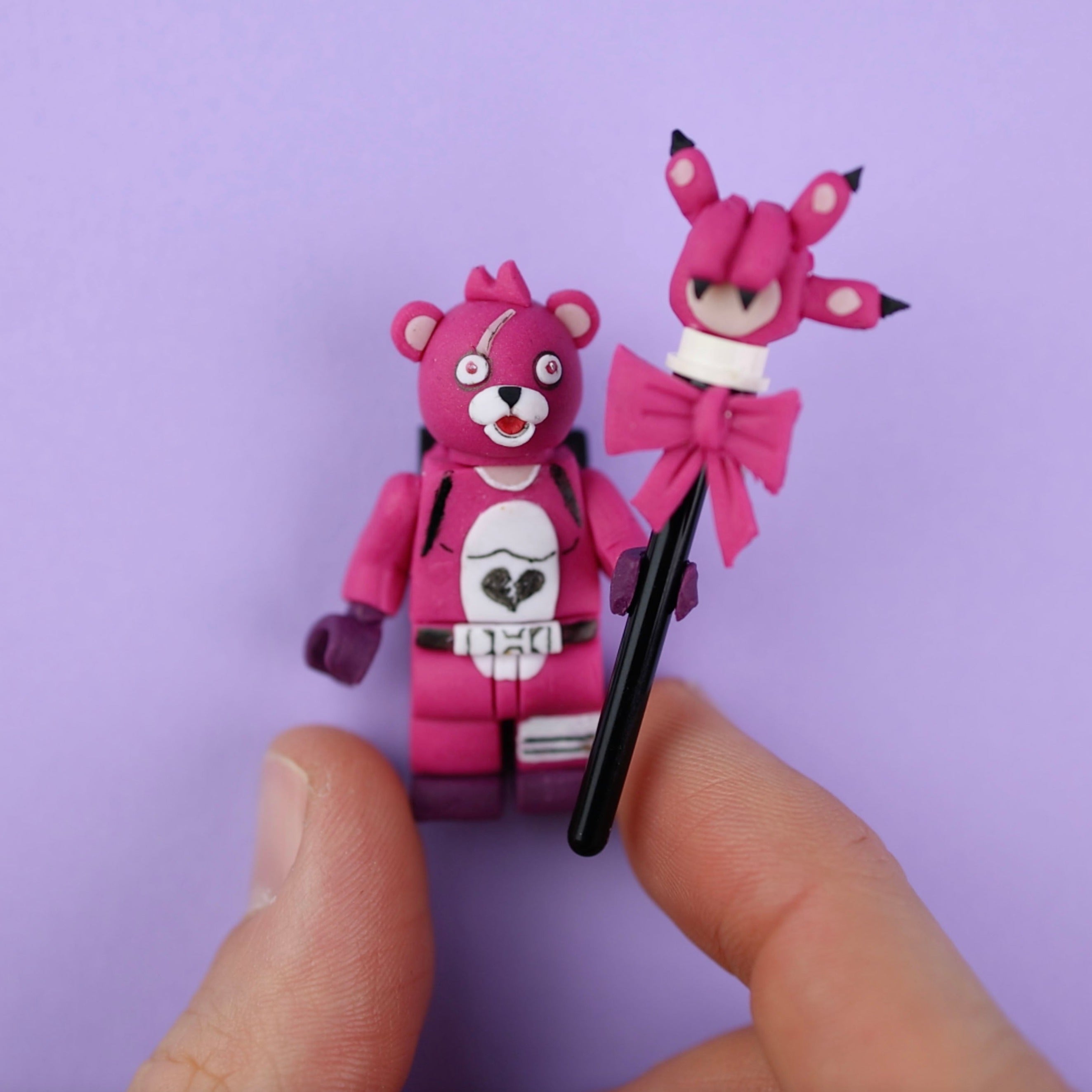 Cuddle Team Leader – Fortnite X Lego Minifigure ORIGINAL ART - ClayClaim