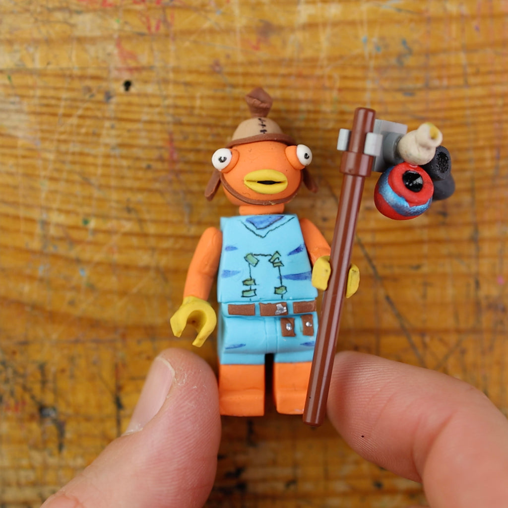 Fish Stick – Fortnite X Lego Minifigure ORIGINAL ART - ClayClaim